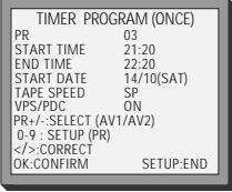 DAEWOO SD-9500 - Timer recording using ShowView (SD-9500 only) - 4