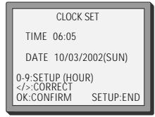 DAEWOO SD-9500 - Setting time and date - 2