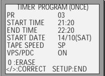 DAEWOO SD-9500 - Timer Review - changing and erasing - 2