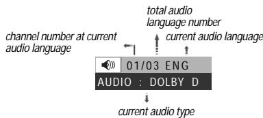 DAEWOO SD-9500 - Keep pressing [AUDIO] button till the user's preferred language appears in playback mode. - 1