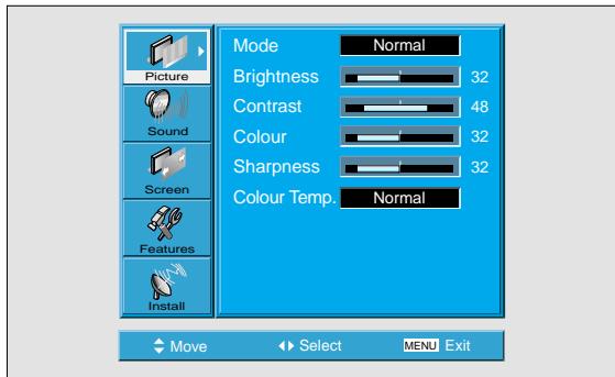 DAEWOO SP-200P - Press the MENU Button. The MENU shown - 2