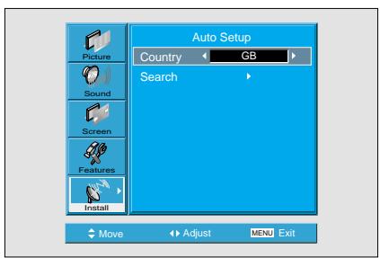 DAEWOO SP-200P - Select the "Country". - 2