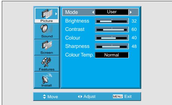DAEWOO SP-200P - Select the User Mode. - 2