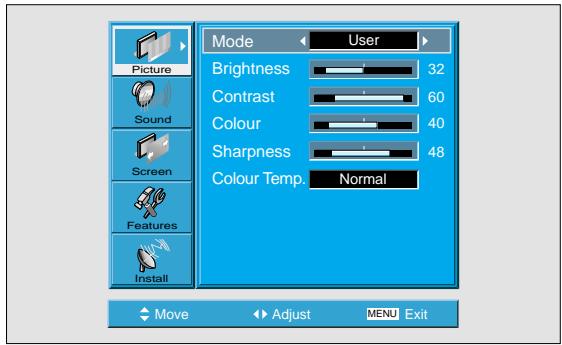 DAEWOO SP-200P - Select User Mode Adjustments - 2