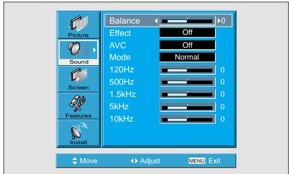 DAEWOO SP-200P - Select SOUND BALANCE. -Select Sound IBalance - 2
