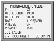 DAEWOO T78HYDX - Révision de la programmation - modification et effacement - 2