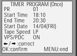 DAEWOO VCR4350 - Normal timer recording - 9