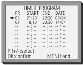 DAEWOO VCR4350 - Timer Review - changing and erasing - 3