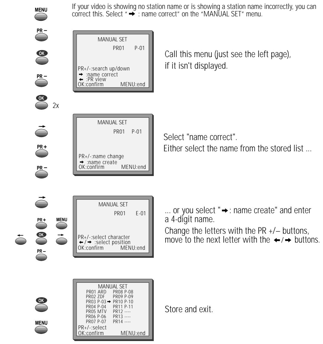 DAEWOO VCR4350 - Station names - 1