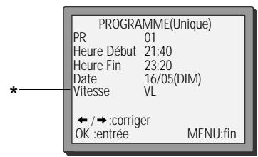 DAEWOO VQ231S - Programmation d'enregistrement normale - 3
