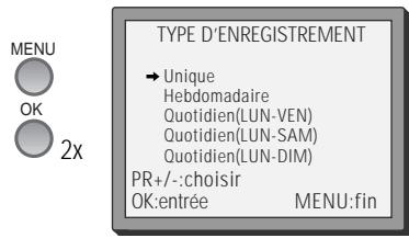 DAEWOO VQ250S - Programmation d'enregistrement normale - 1