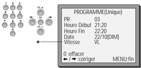DAEWOO VQ250S - Liste des programmations - modifier ou effacer des programmations - 5