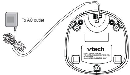VTECH VT 2625 - Connecting Power to Base Unit/Handset Charger - 2