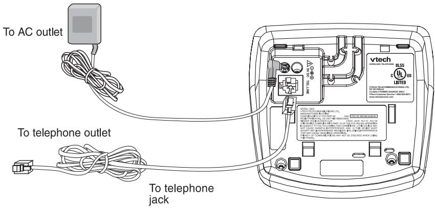 VTECH VT 5825 - Connecting power to Base Unit/Handset Charger - 1