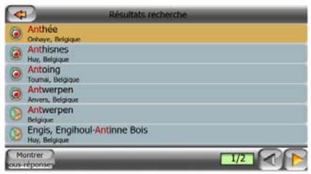 MIO C520T - Sélectionner la ville, l'état et le pays où effectuer une recherche - 2