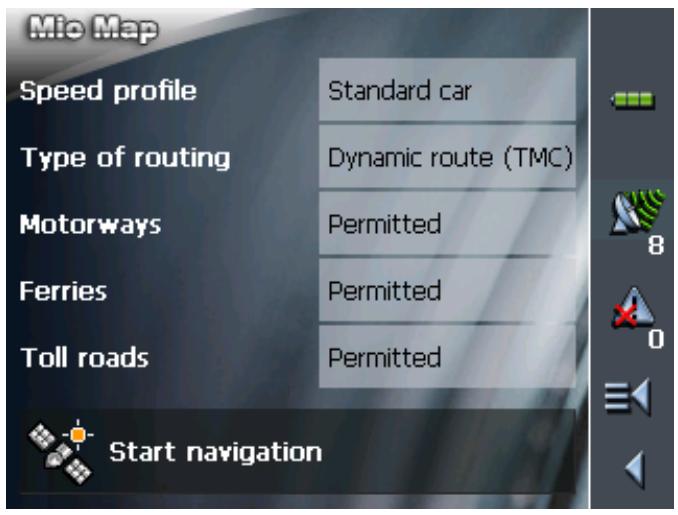 MIO MAP 2.0 - Tap Start navigation. - 1