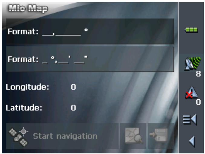 MIO MAP 2.0 - In the MAIN MENU, tap Navigation. - 4