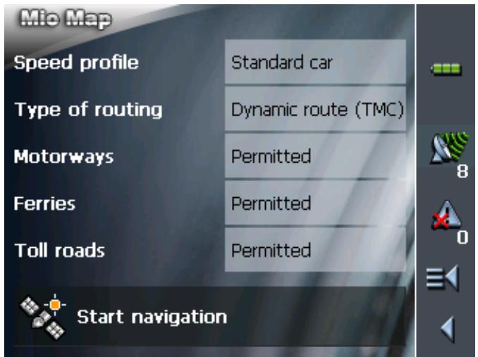 MIO MAP 2.0 - Tap Start navigation. - 1