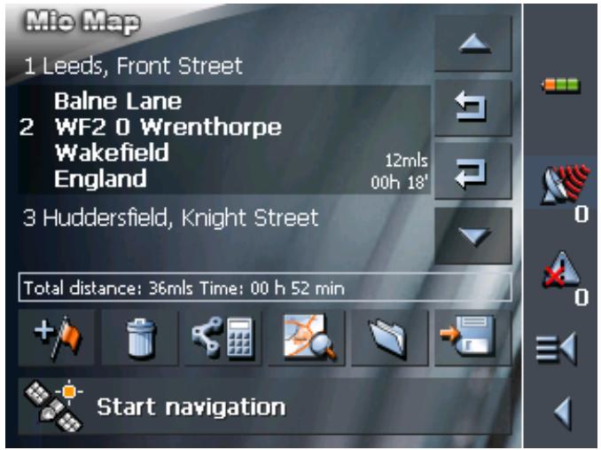 MIO MAP 2.0 - Tap the Calculate route icon. - 2