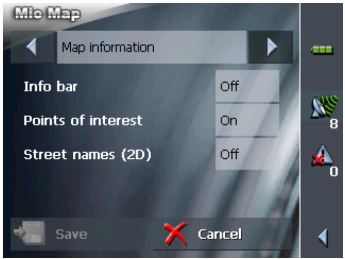 MIO MAP 2.0 - Displaying additional information on the map - 2