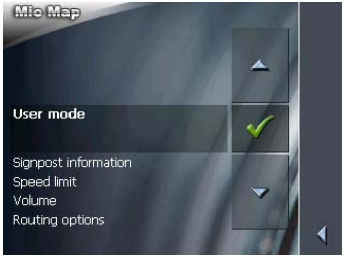 MIO MAP 2.0 - Changing the user mode - 1