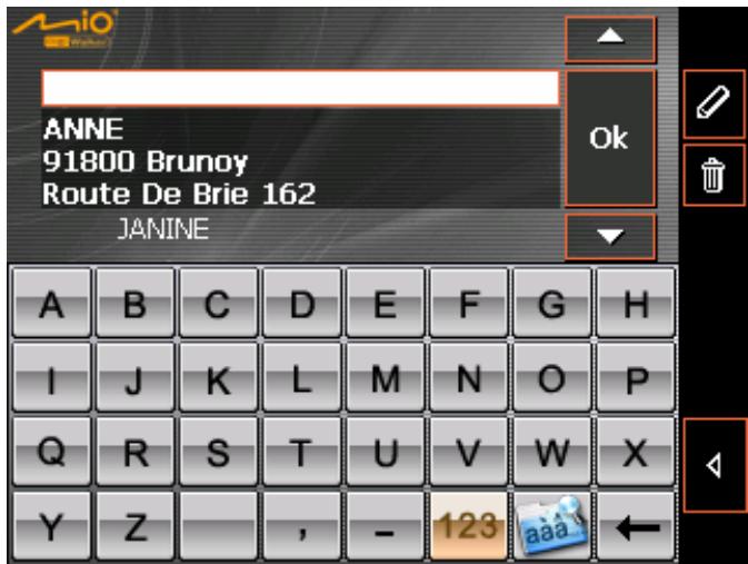 MIO 268 - Reprendre une destination de la liste des destinations enregistrées - 1