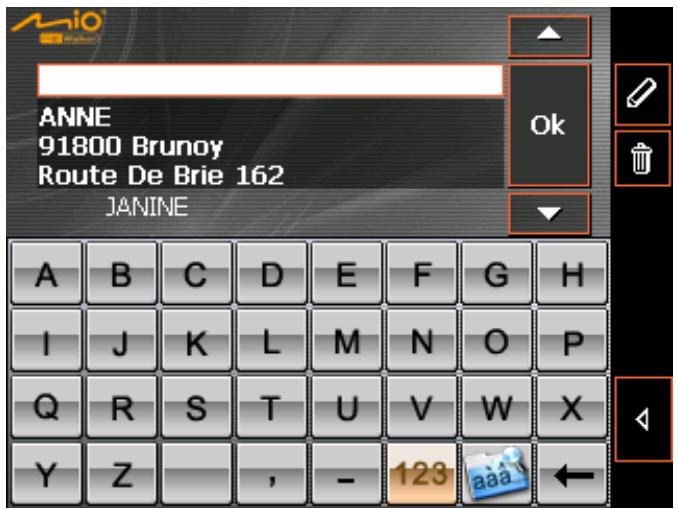 MIO 268 - Reprendre une destination de la liste des destinations enregistrées - 1