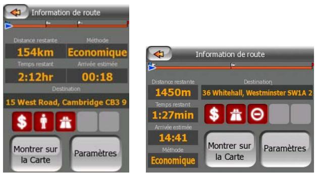 MIO A501 - Écran Informations sur l'itinétaire - 1