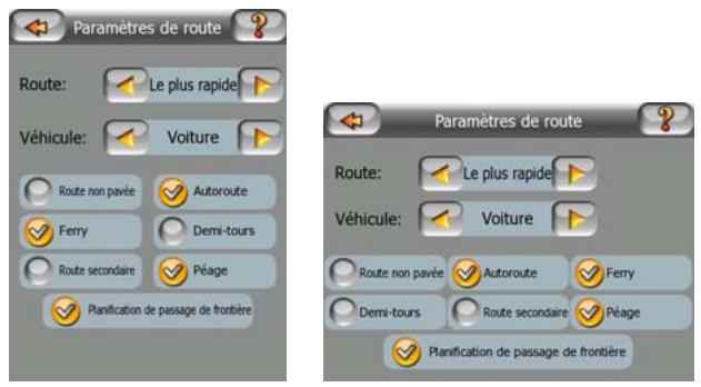 MIO A501 - Réglage des paramètres d'itinétaire - 1