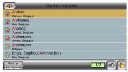 MIO C320 - Sélectionner la ville, l'état et le pays où effectuer une recherche - 2