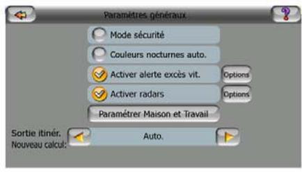 MIO C320 - Modifier des paramètres de l'avertissement de radars - 1