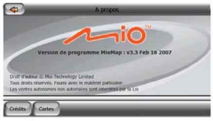 MIO C320 - L'écran à propos de - 1