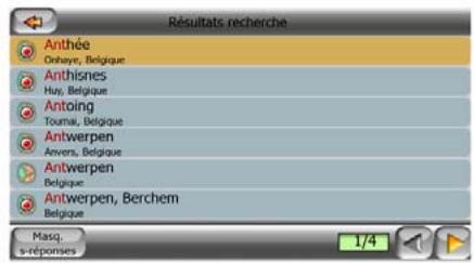 MIO C320 - Sélectionner la ville, l'état et le pays où effectuer une recherche - 4