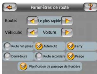 MIO C710 - Réglage des paramètres d'itinétaire - 2