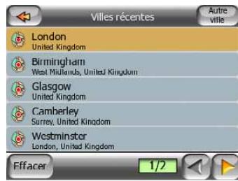MIO C710 - Sélectionner la ville, l'État et le pays où effectuer une recherche - 1