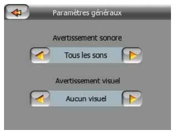 MIO C710 - Modifier des paramètres de l'advertissement de radars - 2