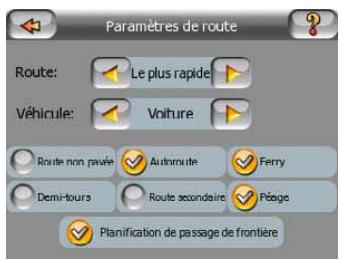 MIO C710 - Réglage des paramètres d'itinétaire - 1
