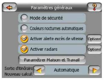 MIO C710 - Modifier des paramètres de l'advertissement de radars - 1