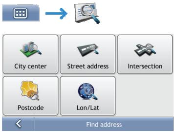 MIO MAP - Open the Find address screen - 1