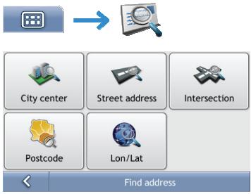 MIO MAP - Open the Find address screen - 1