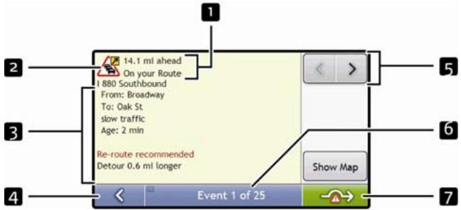 MIO MOOV 500 - How do I view traffic details? - 1