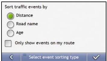 MIO MOOV 500 - Select event sorting type - 4
