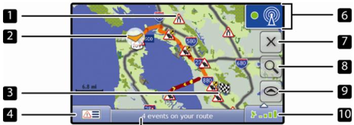 MIO MOOV 500 - Depending on your Mio model traffic information may not be available or may require a traffic antenna. - 1