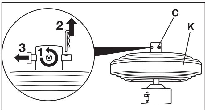 LERVIA KH 1150 CEILING FAN WITH HALOGEN LIGHTING - Verlängerungsstab (B) montieren - 3