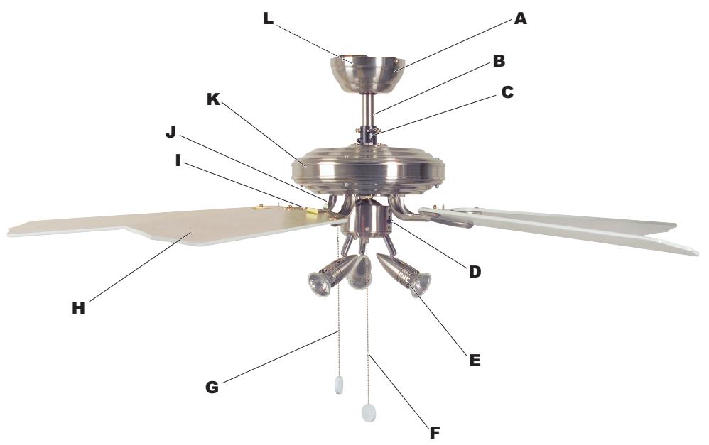 LERVIA KH 1150 CEILING FAN WITH HALOGEN LIGHTING - CEILING FAN - 2