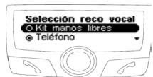 PARROT CK3300 - Selección del tipo de reconocimiento de voz - 1