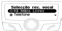 PARROT CK3300 - Selecao do tipo de reconhecimento de voz. - 1