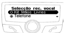 PARROT CK3500 - Selecao do tipo de reconhecimento de voz. - 1