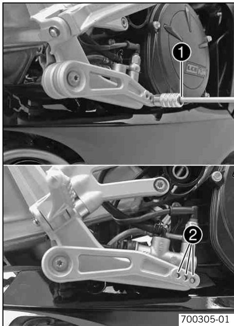 KTM 1190 RC8 - Adjusting the footbrake pedal stub - 1