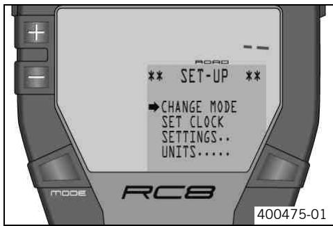 KTM 1190 RC8 - CHANGE MODE menu - 1